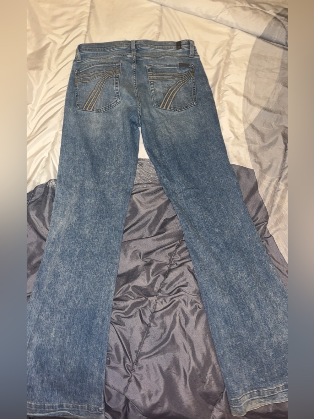 7 For All Mankind Dojo Original Trouser Flare Stretch Jeans - Picture 3 of 5